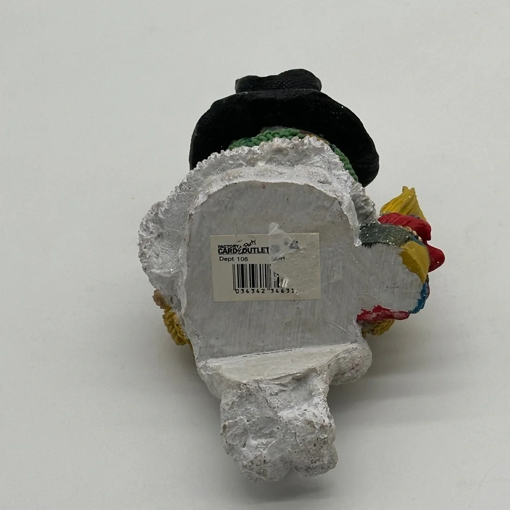 Snowman Shelf‎ Sitter Figurine, Wearing Scarf & Hat Holding Gifts, World Bazzars